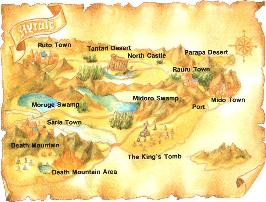 La carte étendue du royaume d'Hyrule