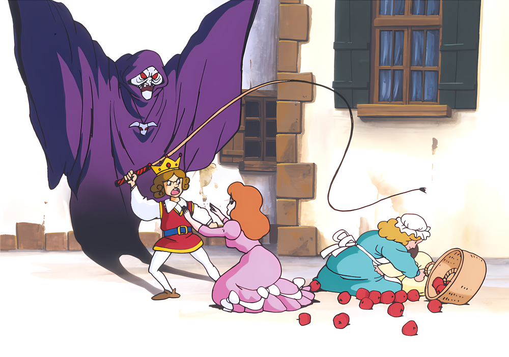 Zelda s'interposant face à la violence du Prince d'Hyrule